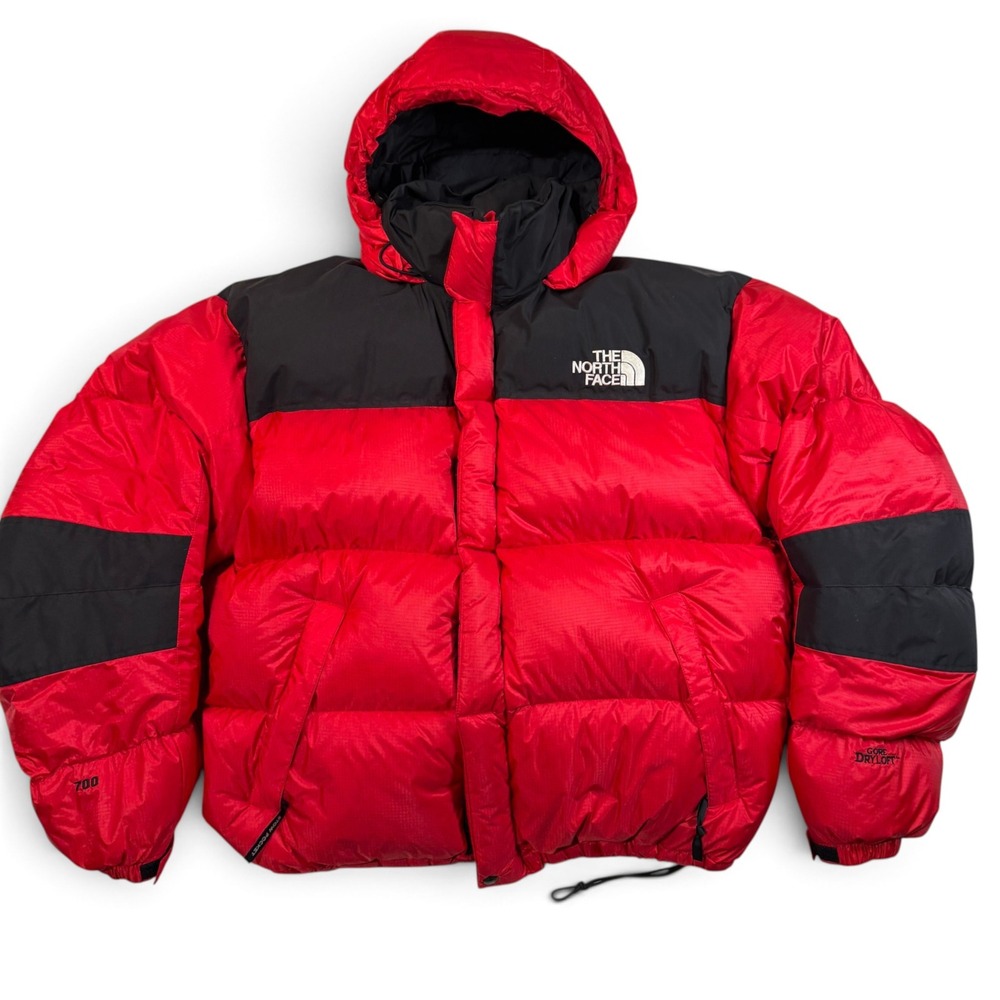 The North Face Nuptse Gore DryLoft 700 Down Puffer Jacket Red Black Mens XL